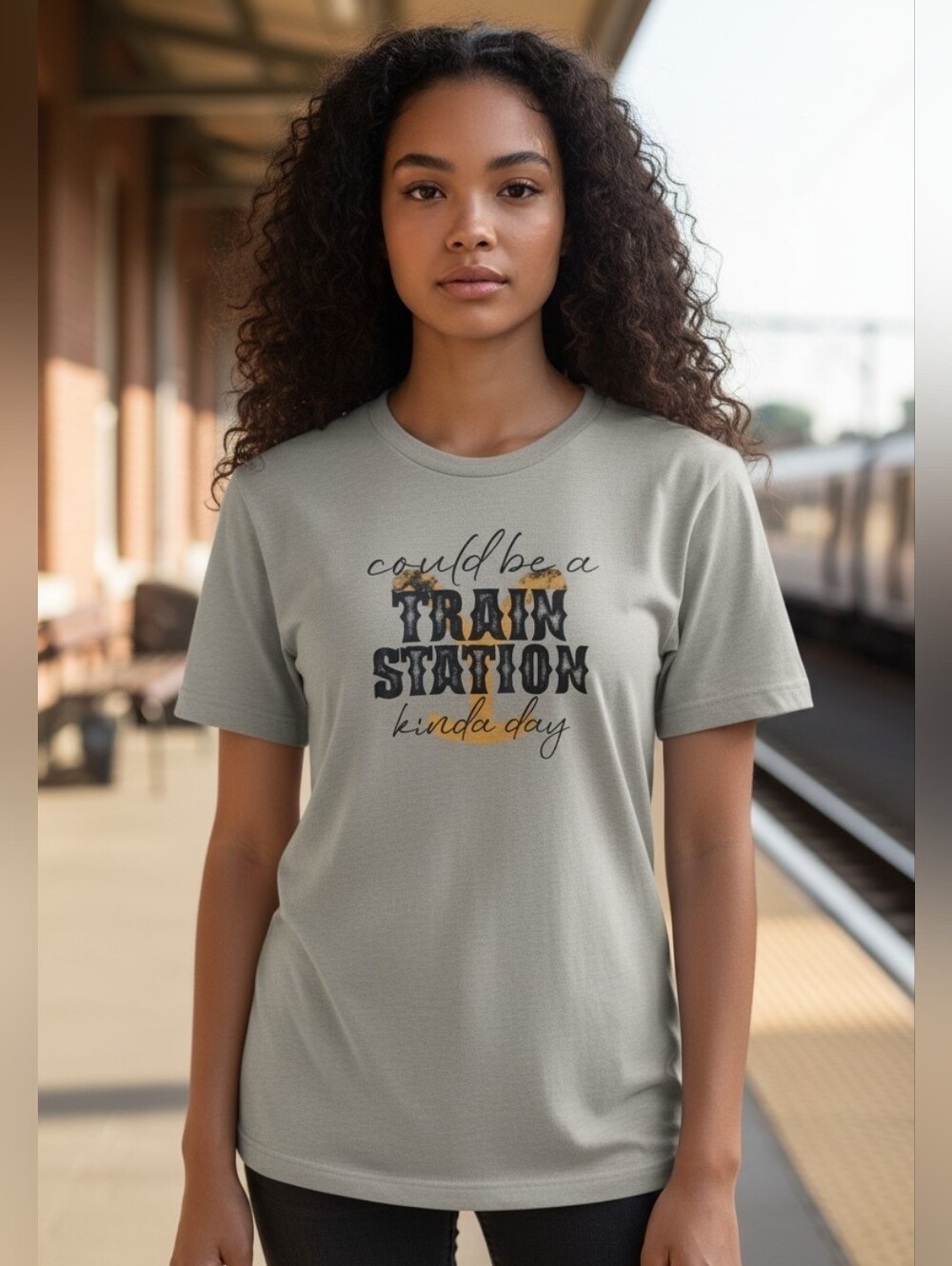 Yellowstone Inspired "Could Be a Train Station Kinda Day" Graphic Tee Size M